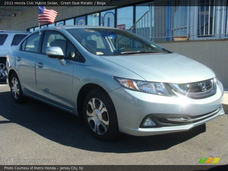 Green Opal Metallic / Beige 2013 Honda Civic Hybrid Sedan