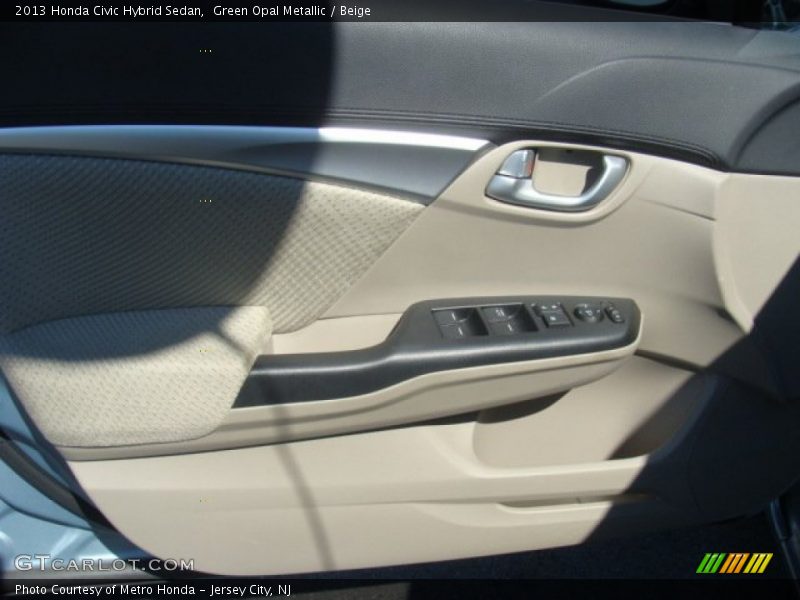 Green Opal Metallic / Beige 2013 Honda Civic Hybrid Sedan