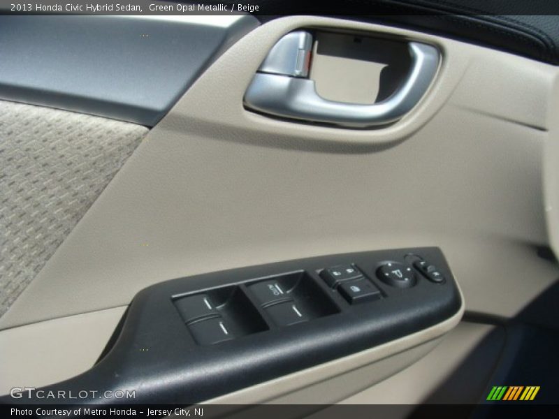 Green Opal Metallic / Beige 2013 Honda Civic Hybrid Sedan
