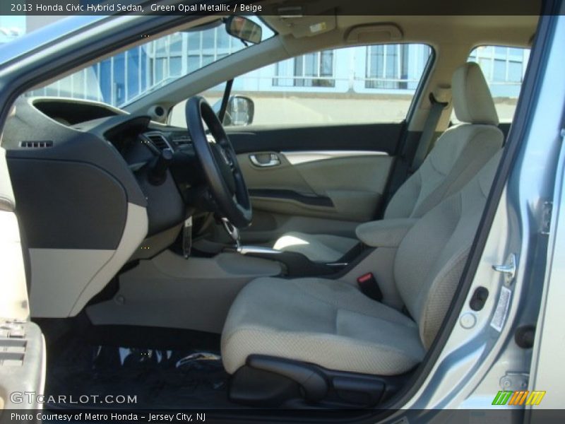 Green Opal Metallic / Beige 2013 Honda Civic Hybrid Sedan