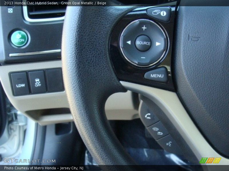 Green Opal Metallic / Beige 2013 Honda Civic Hybrid Sedan