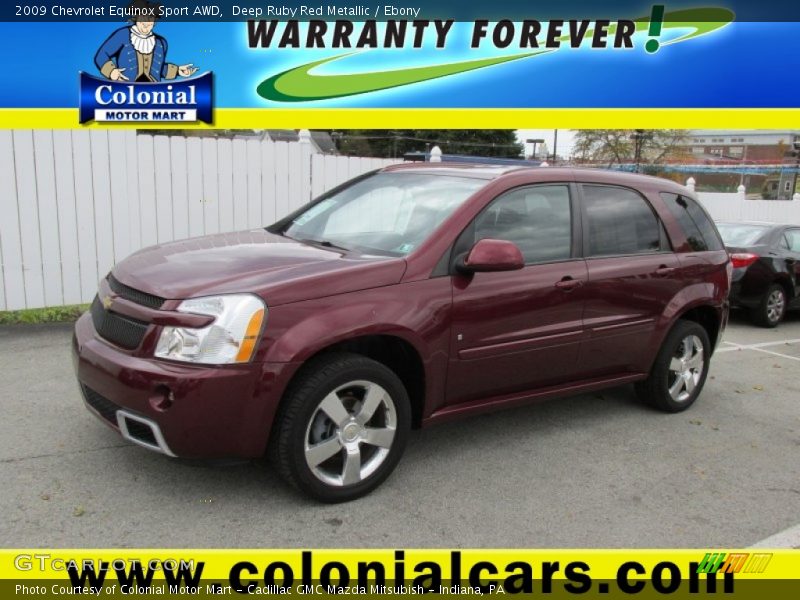 Deep Ruby Red Metallic / Ebony 2009 Chevrolet Equinox Sport AWD