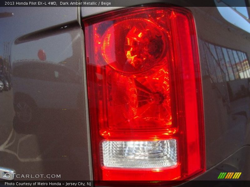 Dark Amber Metallic / Beige 2013 Honda Pilot EX-L 4WD