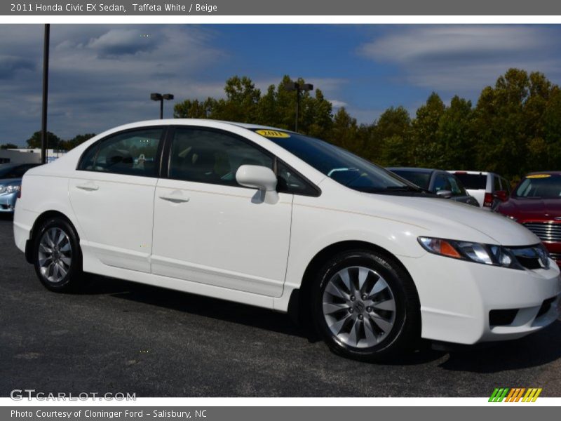 Taffeta White / Beige 2011 Honda Civic EX Sedan