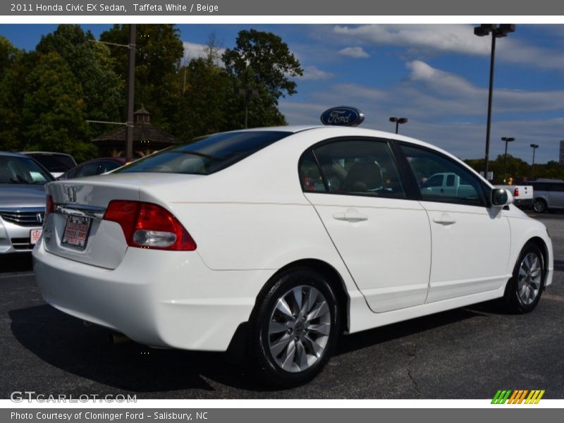 Taffeta White / Beige 2011 Honda Civic EX Sedan