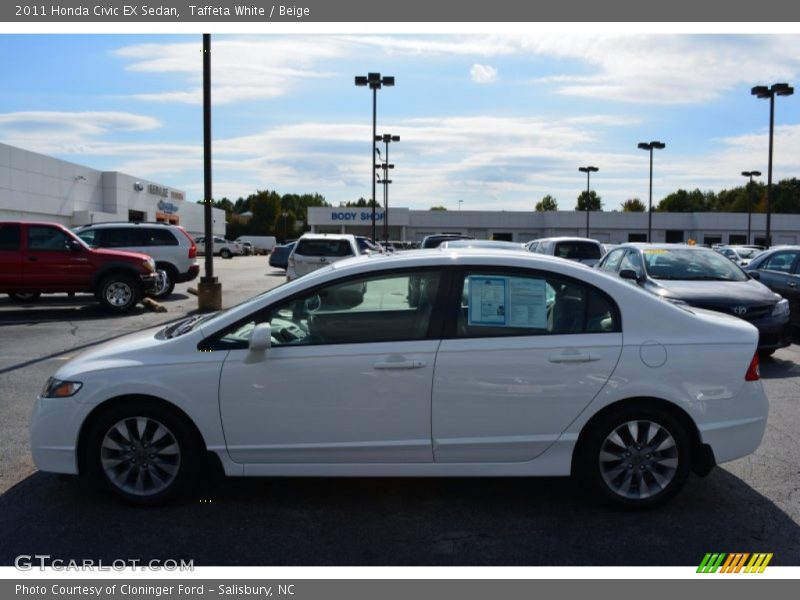 Taffeta White / Beige 2011 Honda Civic EX Sedan