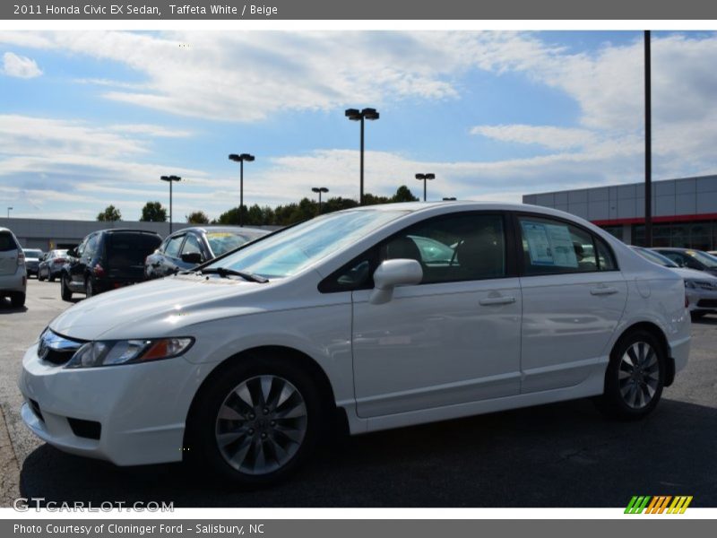 Taffeta White / Beige 2011 Honda Civic EX Sedan