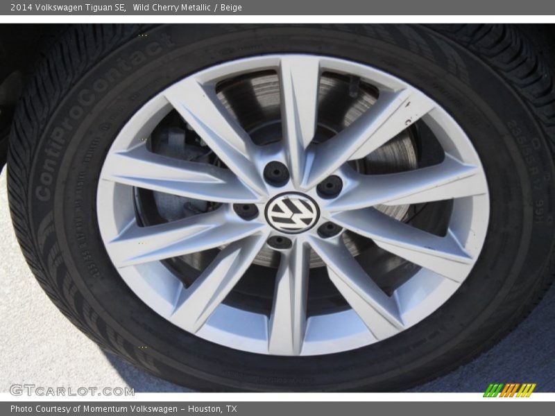 Wild Cherry Metallic / Beige 2014 Volkswagen Tiguan SE