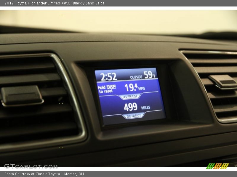 Black / Sand Beige 2012 Toyota Highlander Limited 4WD