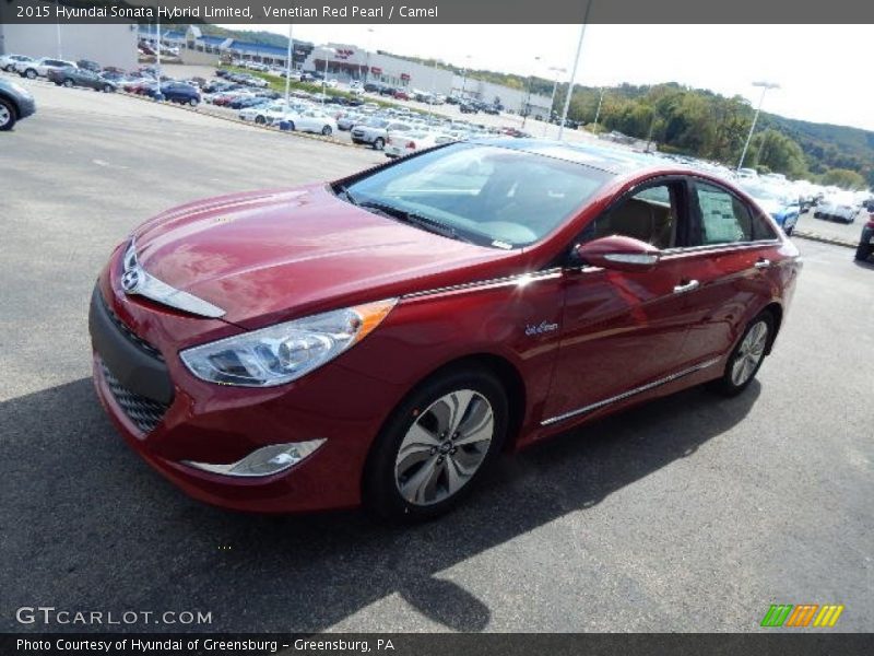 Venetian Red Pearl / Camel 2015 Hyundai Sonata Hybrid Limited