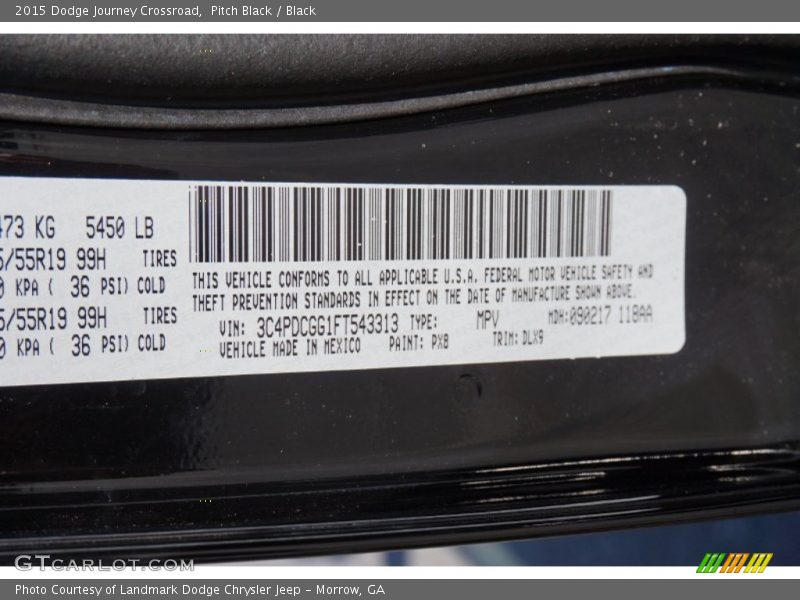 Pitch Black / Black 2015 Dodge Journey Crossroad