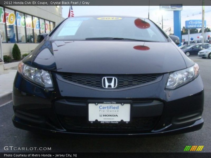 Crystal Black Pearl / Gray 2012 Honda Civic EX Coupe