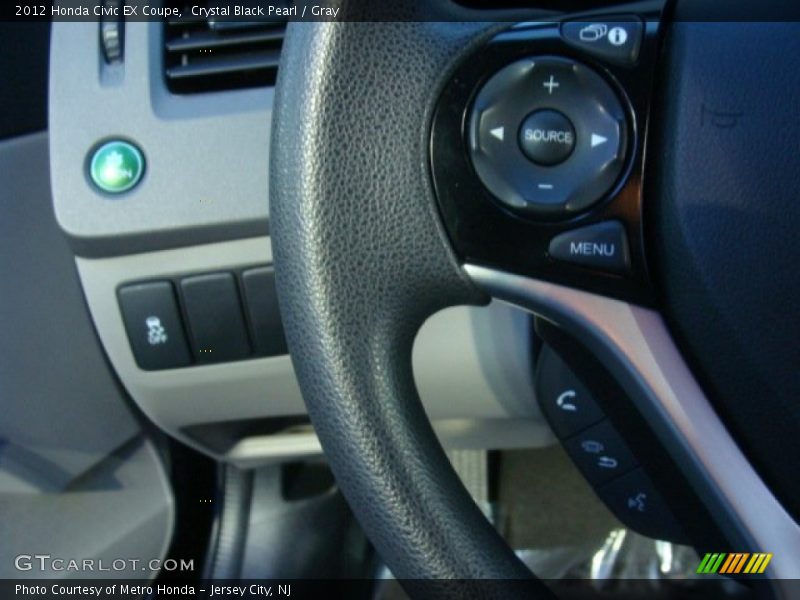 Crystal Black Pearl / Gray 2012 Honda Civic EX Coupe