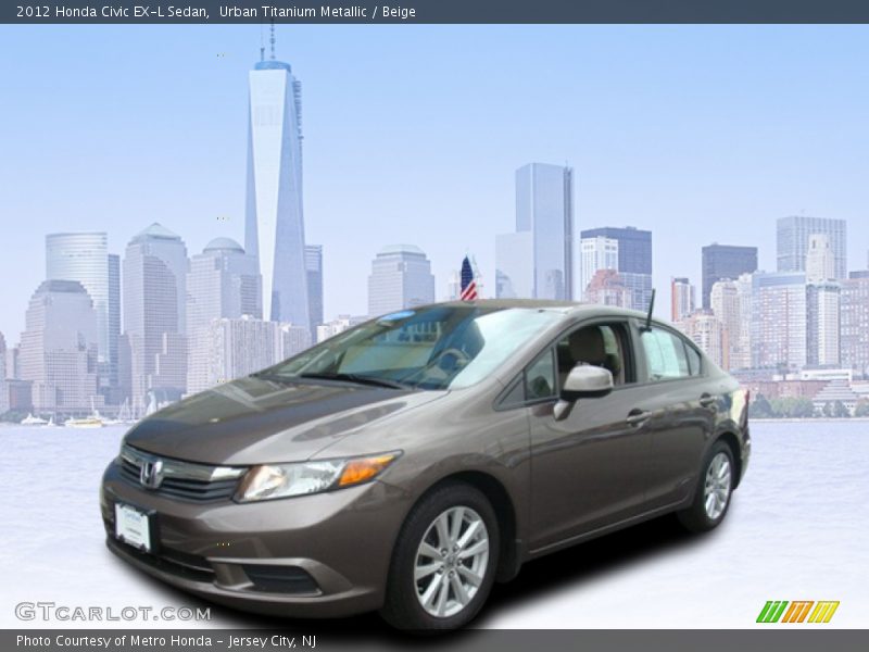 Urban Titanium Metallic / Beige 2012 Honda Civic EX-L Sedan