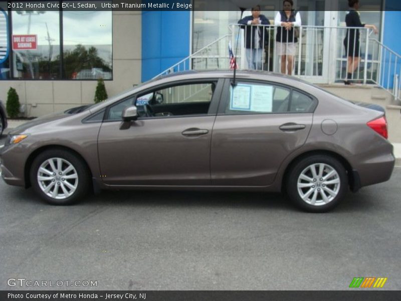 Urban Titanium Metallic / Beige 2012 Honda Civic EX-L Sedan