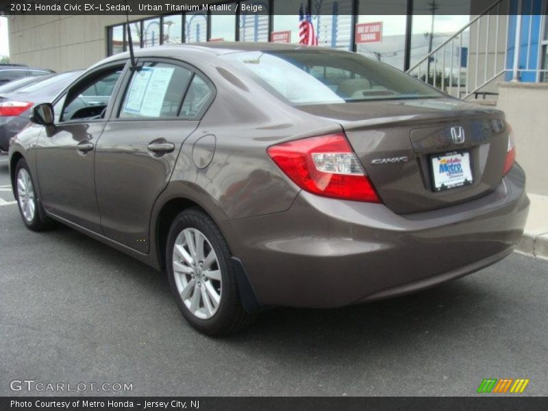 Urban Titanium Metallic / Beige 2012 Honda Civic EX-L Sedan