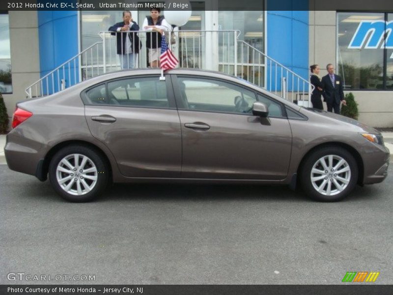 Urban Titanium Metallic / Beige 2012 Honda Civic EX-L Sedan