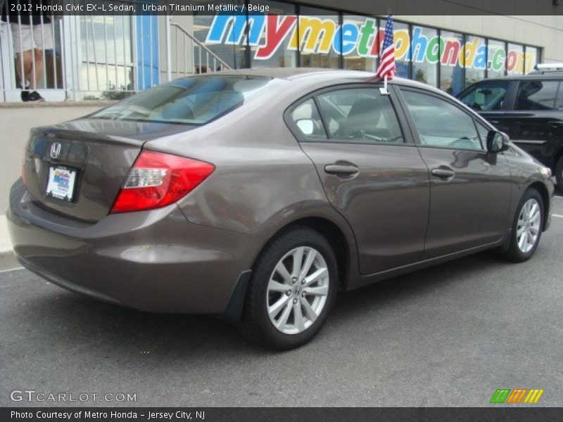 Urban Titanium Metallic / Beige 2012 Honda Civic EX-L Sedan