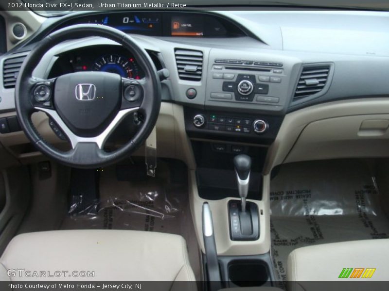 Urban Titanium Metallic / Beige 2012 Honda Civic EX-L Sedan