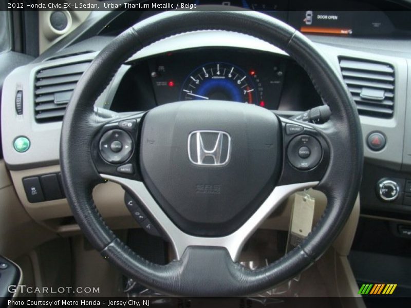 Urban Titanium Metallic / Beige 2012 Honda Civic EX-L Sedan