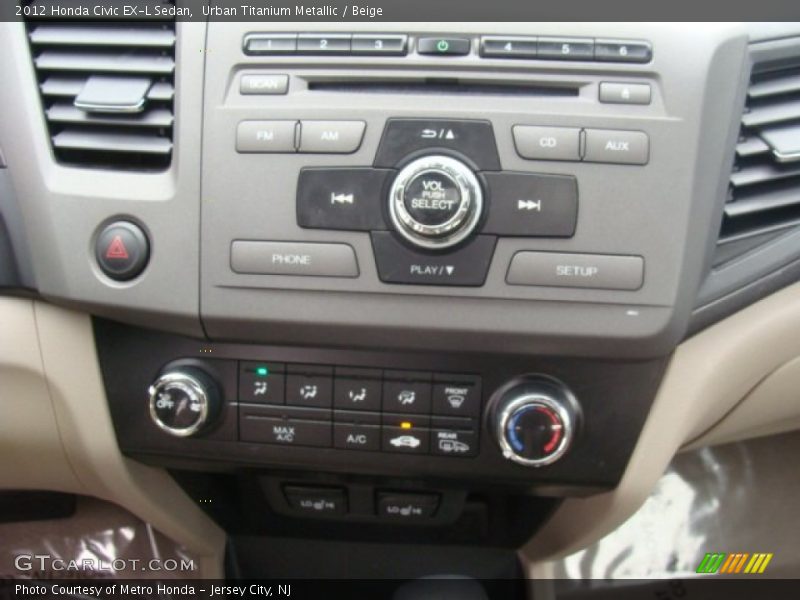 Urban Titanium Metallic / Beige 2012 Honda Civic EX-L Sedan