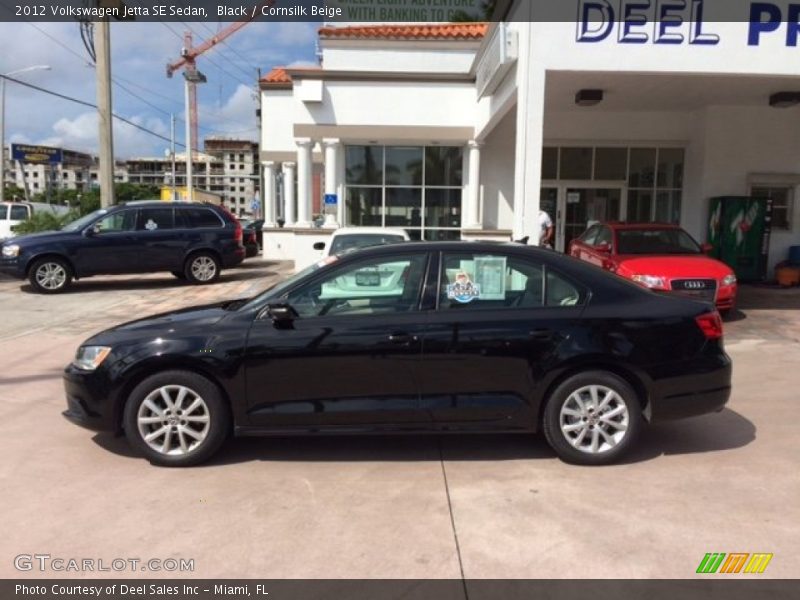 Black / Cornsilk Beige 2012 Volkswagen Jetta SE Sedan
