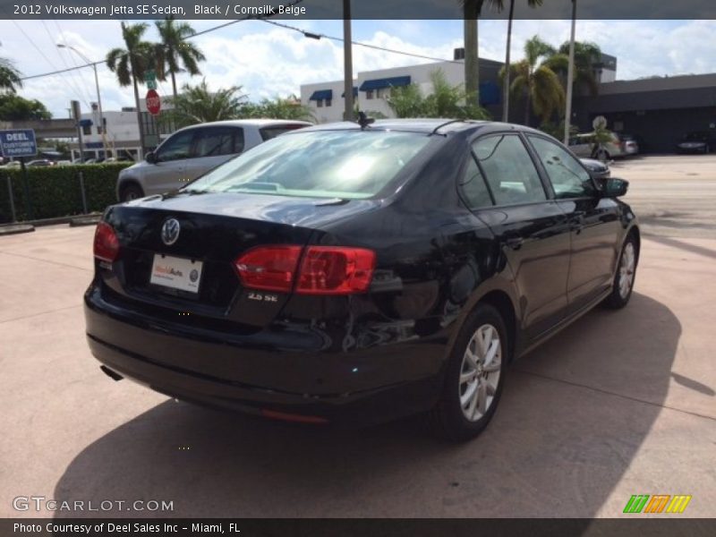 Black / Cornsilk Beige 2012 Volkswagen Jetta SE Sedan