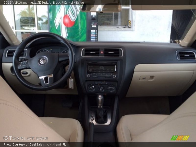 Black / Cornsilk Beige 2012 Volkswagen Jetta SE Sedan