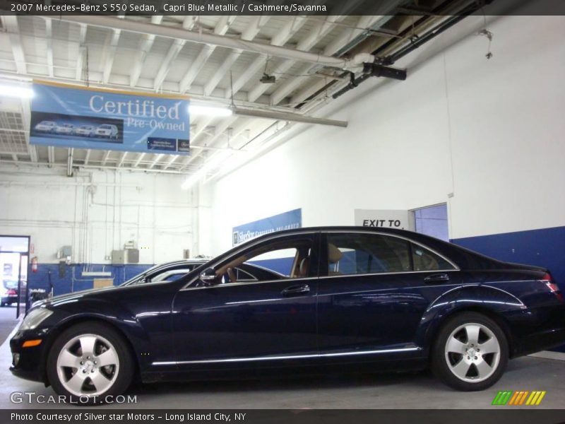 Capri Blue Metallic / Cashmere/Savanna 2007 Mercedes-Benz S 550 Sedan