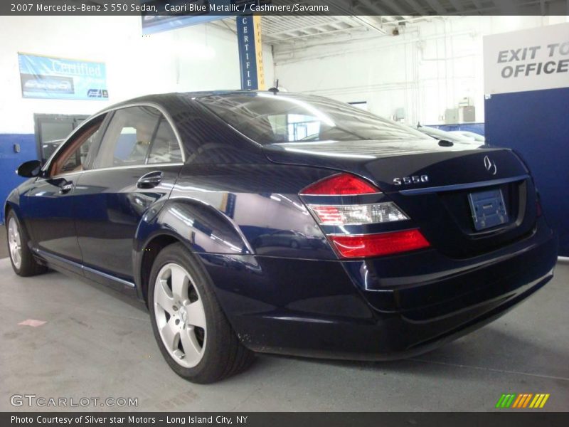 Capri Blue Metallic / Cashmere/Savanna 2007 Mercedes-Benz S 550 Sedan