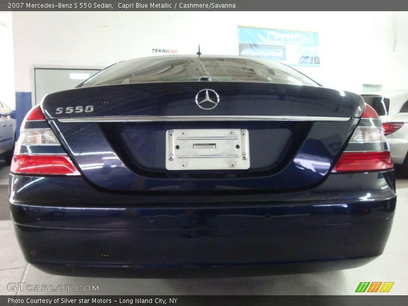 Capri Blue Metallic / Cashmere/Savanna 2007 Mercedes-Benz S 550 Sedan