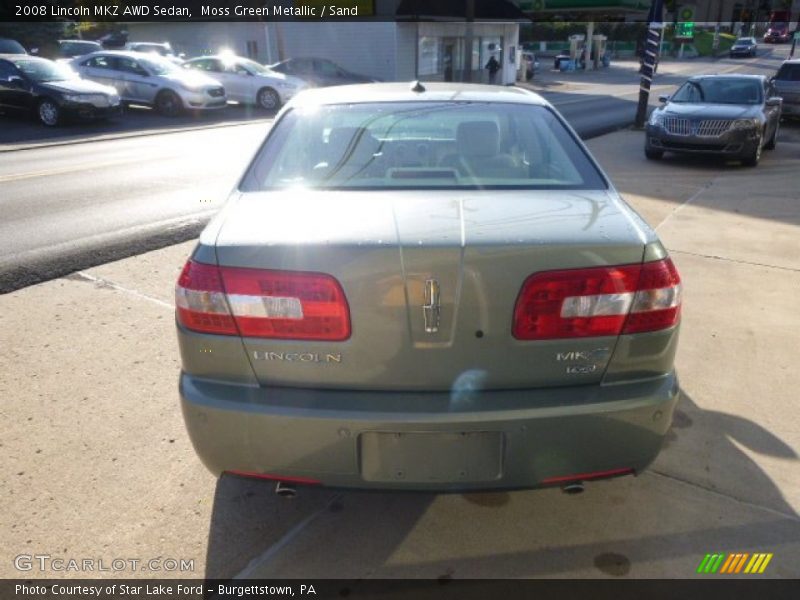 Moss Green Metallic / Sand 2008 Lincoln MKZ AWD Sedan