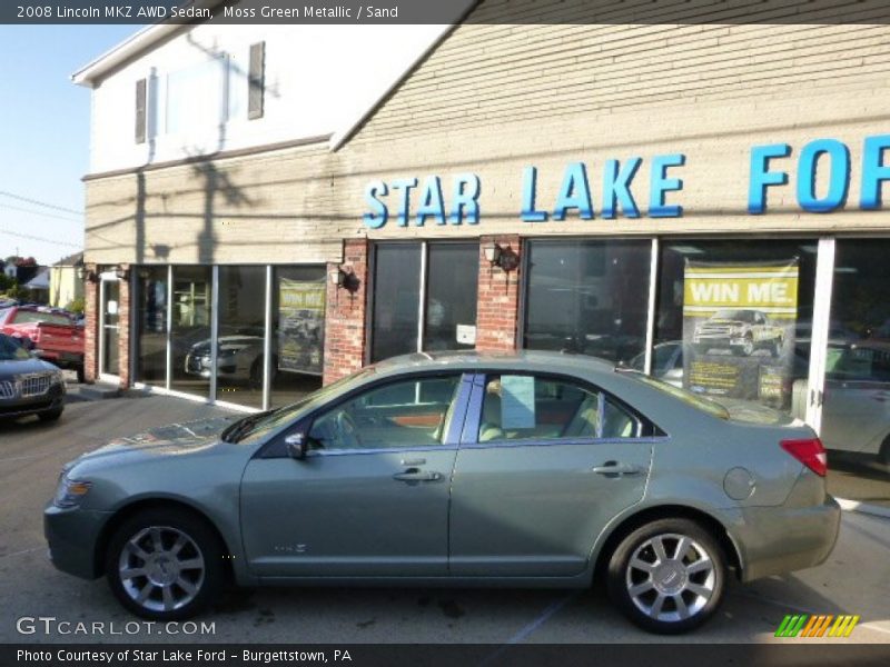 Moss Green Metallic / Sand 2008 Lincoln MKZ AWD Sedan