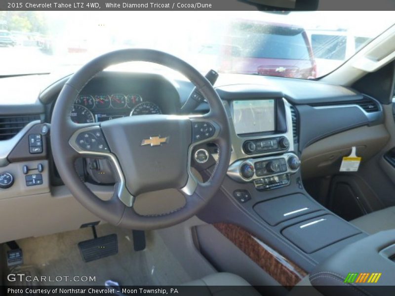 White Diamond Tricoat / Cocoa/Dune 2015 Chevrolet Tahoe LTZ 4WD