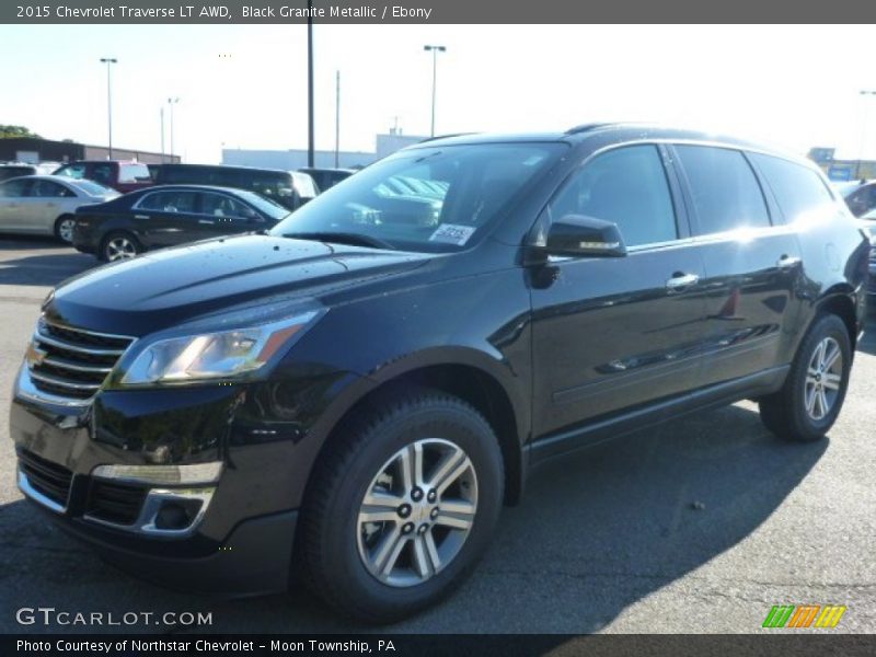 Black Granite Metallic / Ebony 2015 Chevrolet Traverse LT AWD
