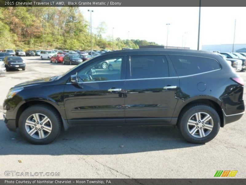 Black Granite Metallic / Ebony 2015 Chevrolet Traverse LT AWD