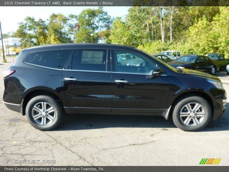 Black Granite Metallic / Ebony 2015 Chevrolet Traverse LT AWD