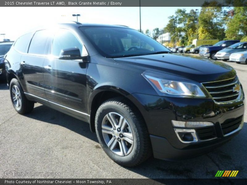 Black Granite Metallic / Ebony 2015 Chevrolet Traverse LT AWD