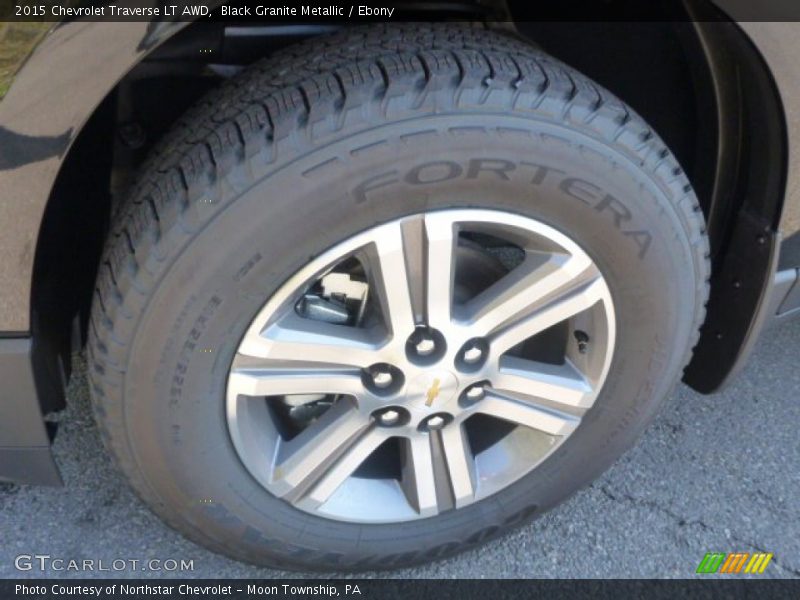 Black Granite Metallic / Ebony 2015 Chevrolet Traverse LT AWD
