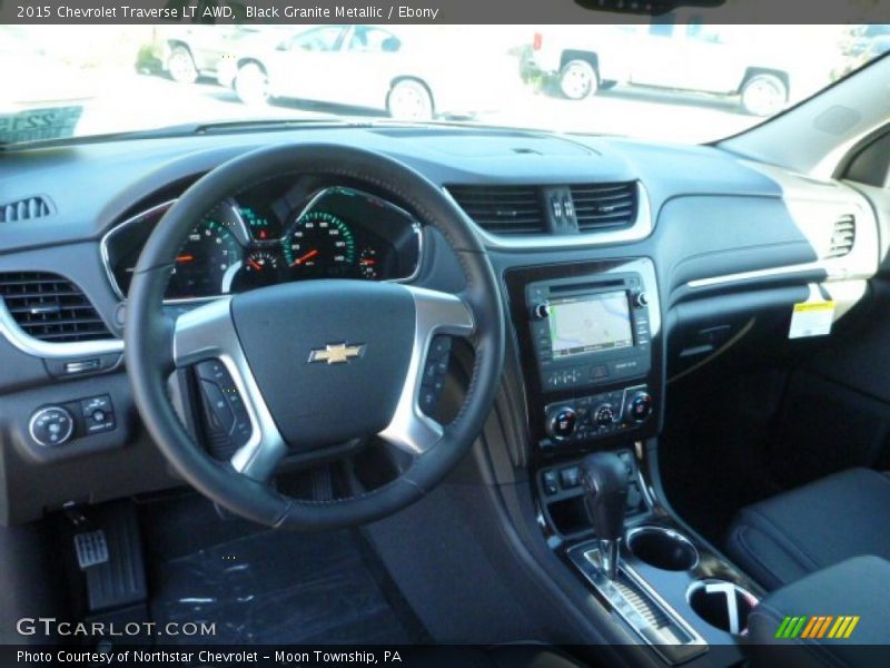 Black Granite Metallic / Ebony 2015 Chevrolet Traverse LT AWD