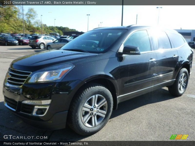 Black Granite Metallic / Ebony 2015 Chevrolet Traverse LT AWD