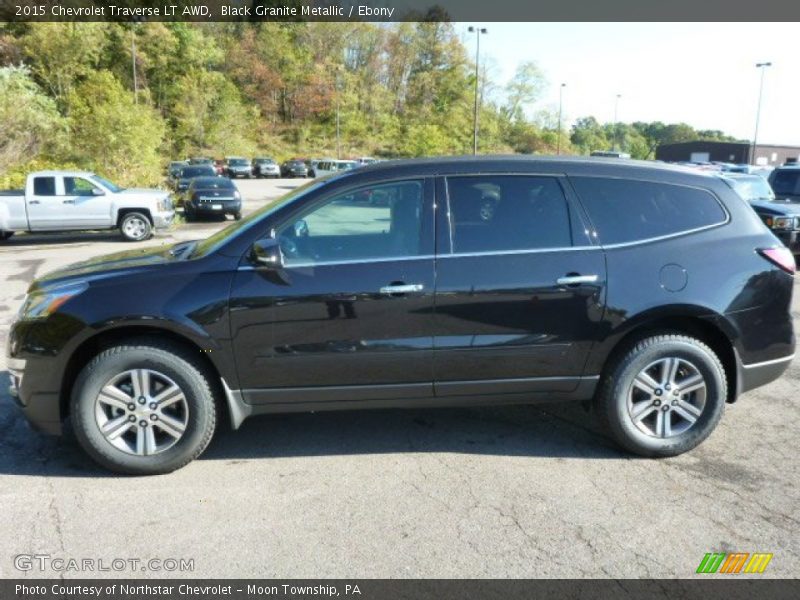 Black Granite Metallic / Ebony 2015 Chevrolet Traverse LT AWD