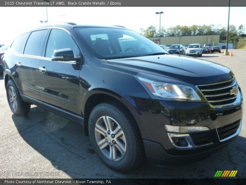 Black Granite Metallic / Ebony 2015 Chevrolet Traverse LT AWD