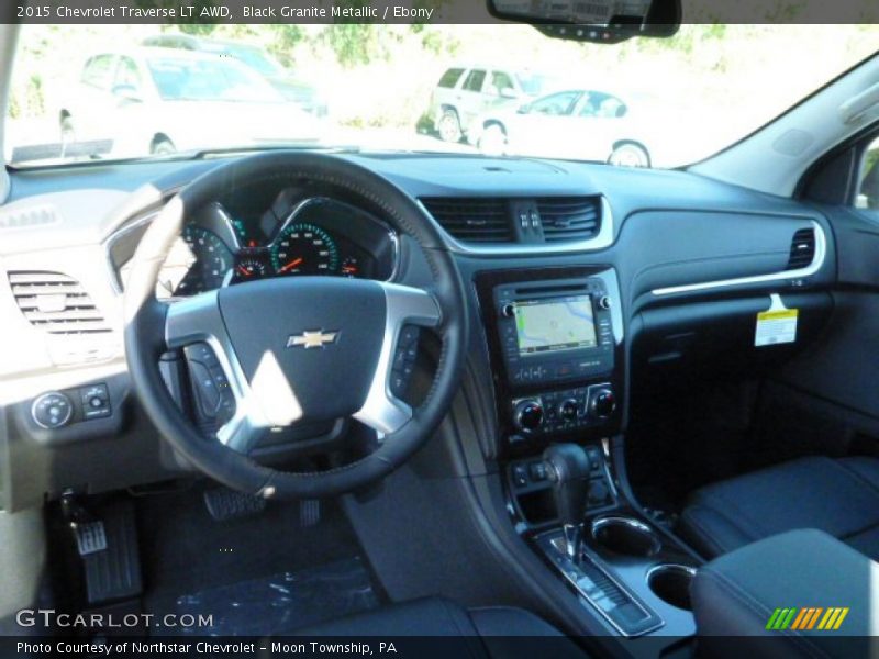 Black Granite Metallic / Ebony 2015 Chevrolet Traverse LT AWD