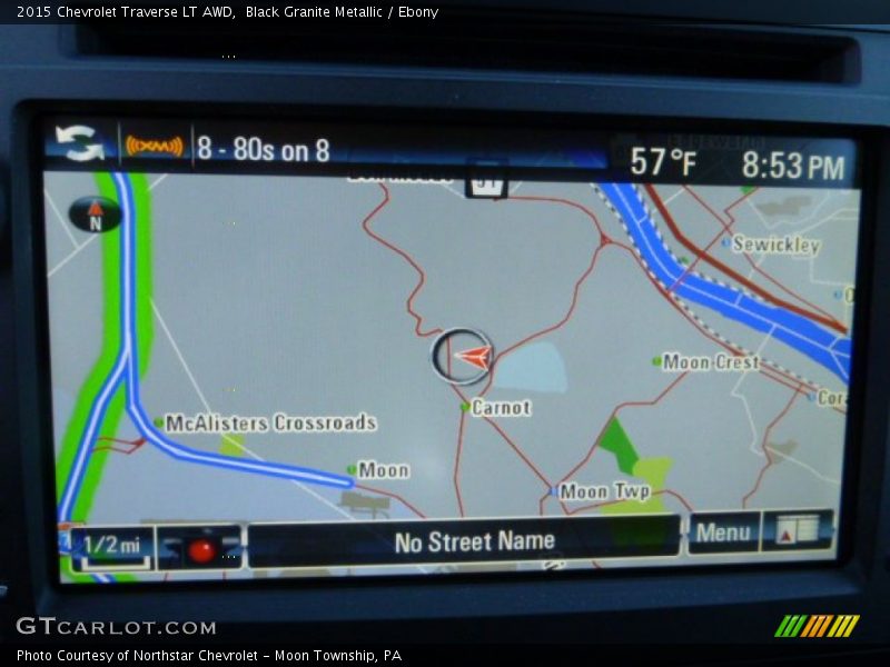 Black Granite Metallic / Ebony 2015 Chevrolet Traverse LT AWD