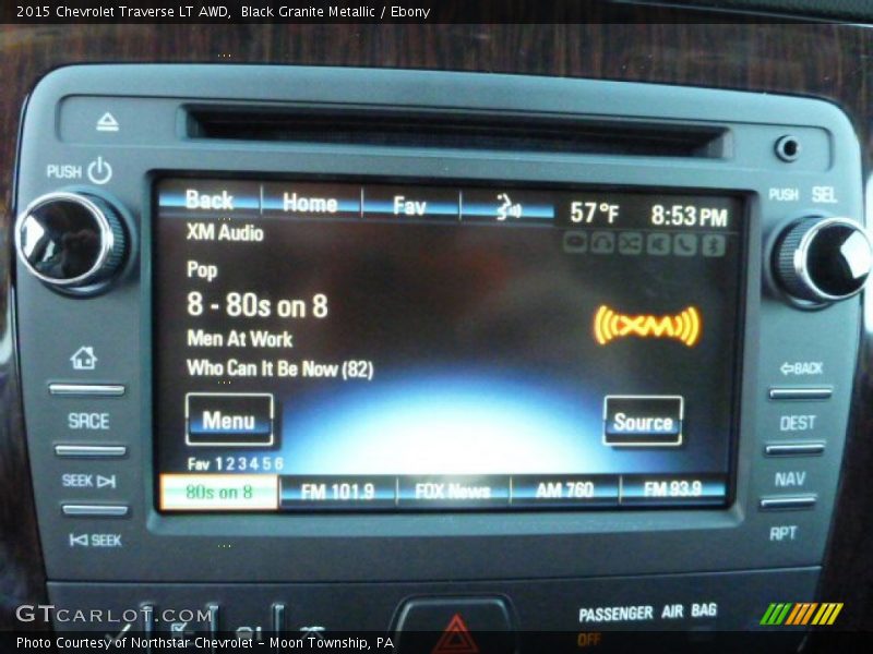Black Granite Metallic / Ebony 2015 Chevrolet Traverse LT AWD