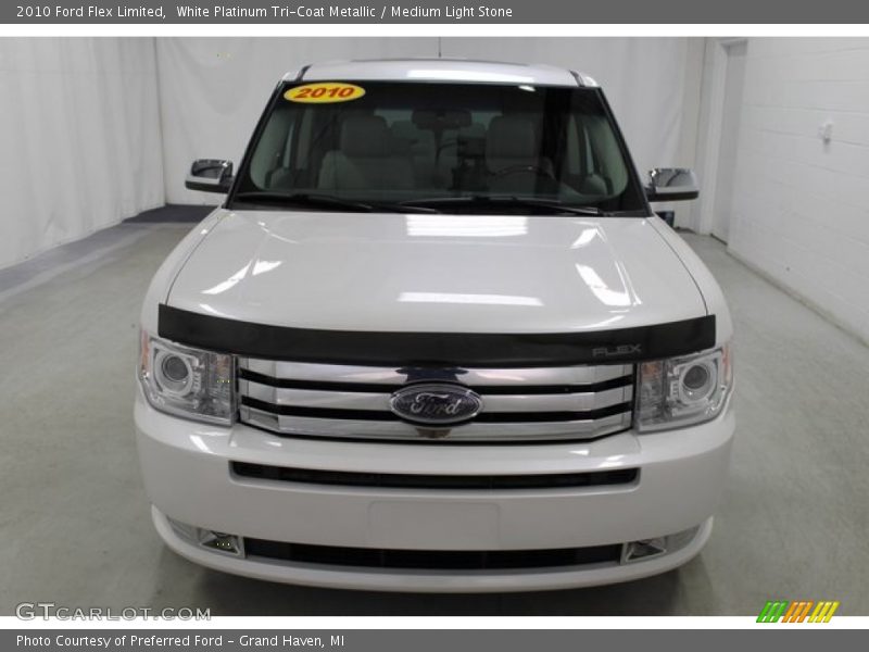 White Platinum Tri-Coat Metallic / Medium Light Stone 2010 Ford Flex Limited
