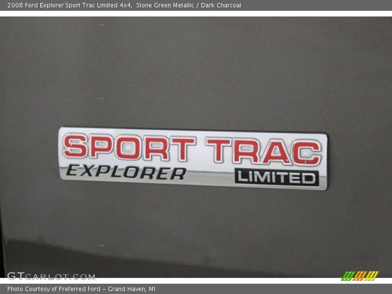 Stone Green Metallic / Dark Charcoal 2008 Ford Explorer Sport Trac Limited 4x4