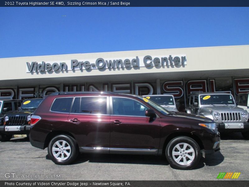 Sizzling Crimson Mica / Sand Beige 2012 Toyota Highlander SE 4WD