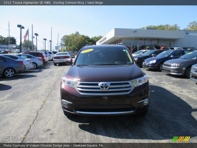 Sizzling Crimson Mica / Sand Beige 2012 Toyota Highlander SE 4WD